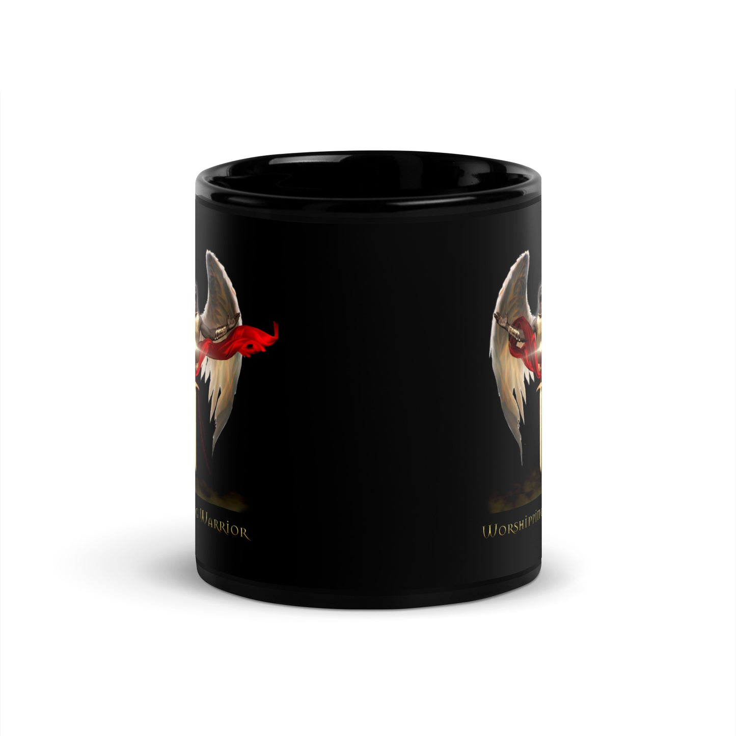 Worshipping Warrior - Black Glossy Mug