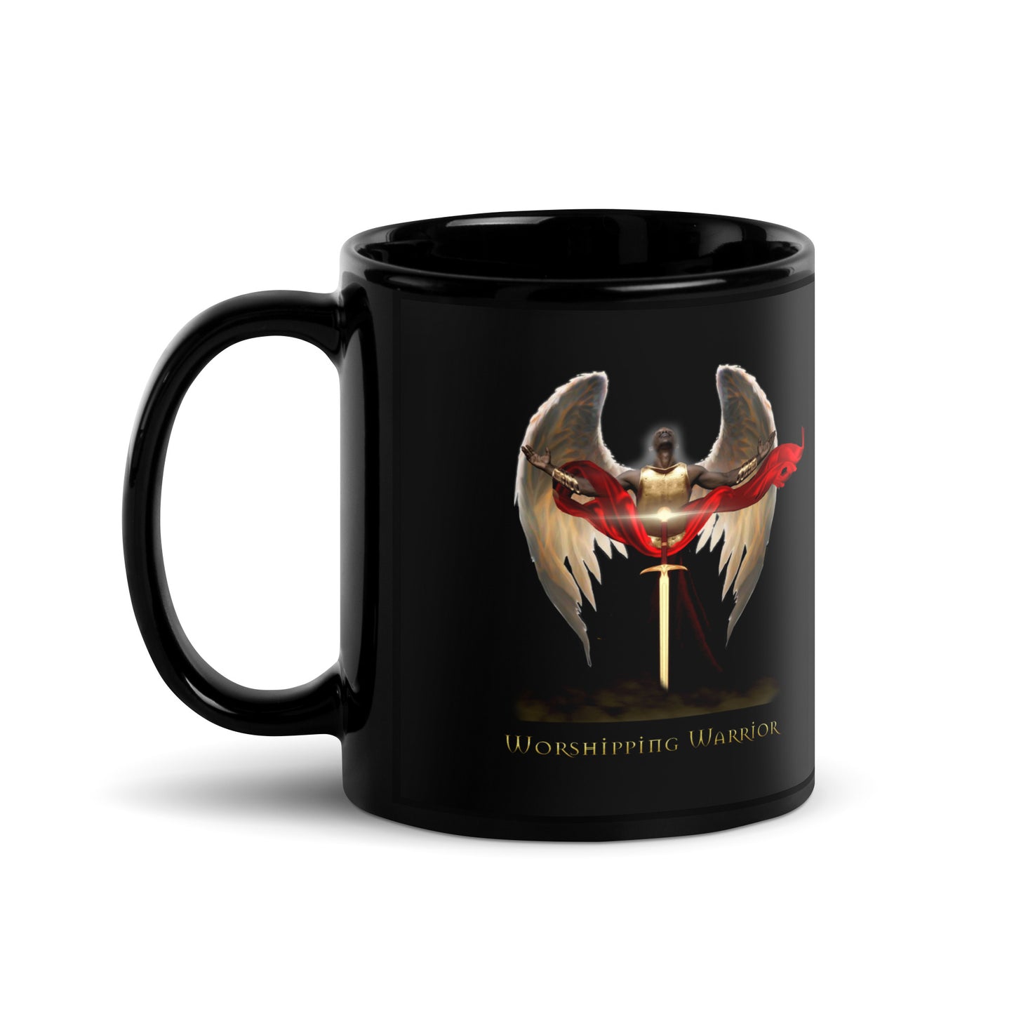 Worshipping Warrior - Black Glossy Mug