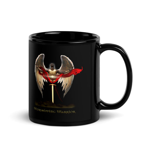 Worshipping Warrior - Black Glossy Mug