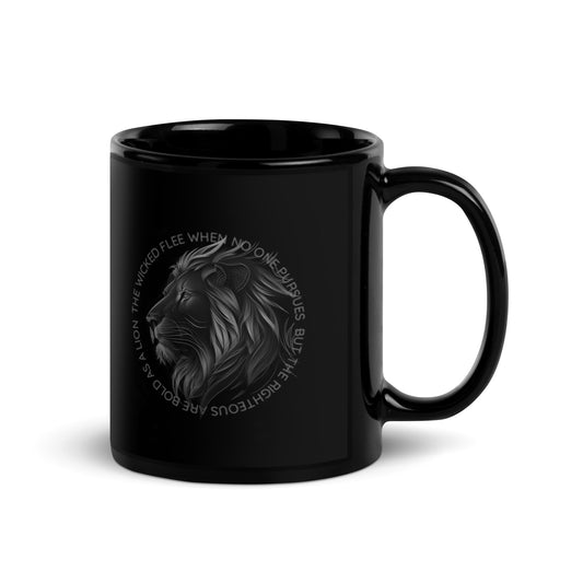 Lion - Black Glossy Mug