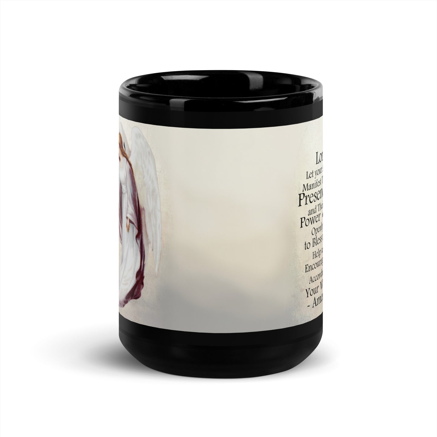 Angel Prayer - Black Glossy Mug