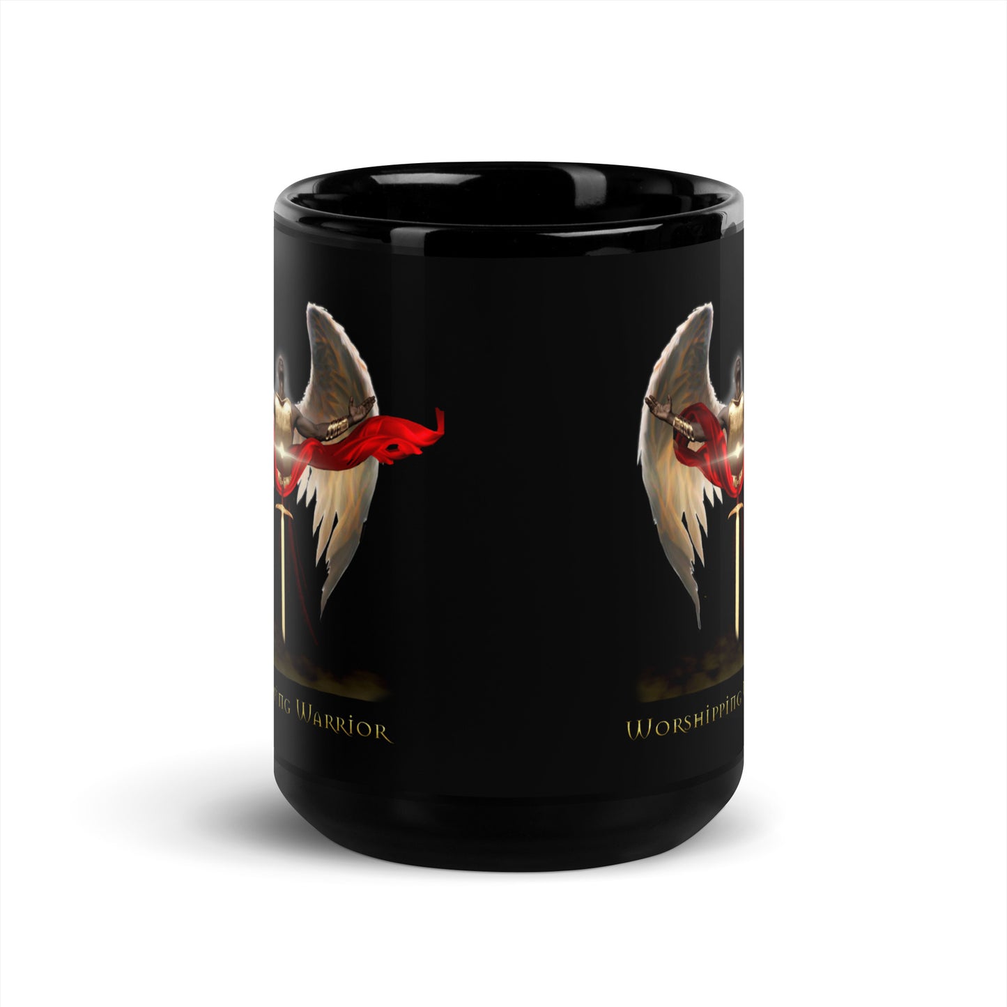 Worshipping Warrior - Black Glossy Mug