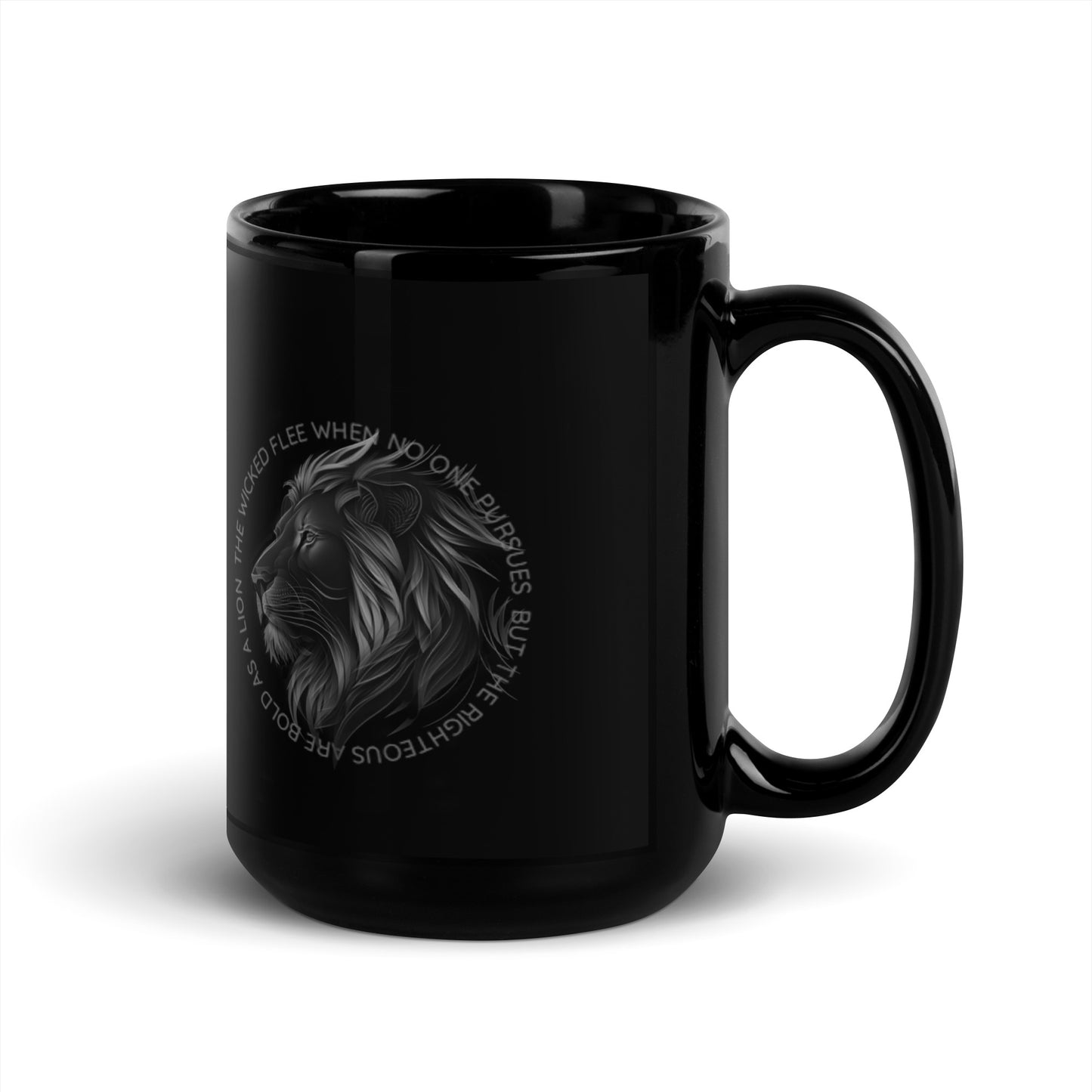 Lion - Black Glossy Mug