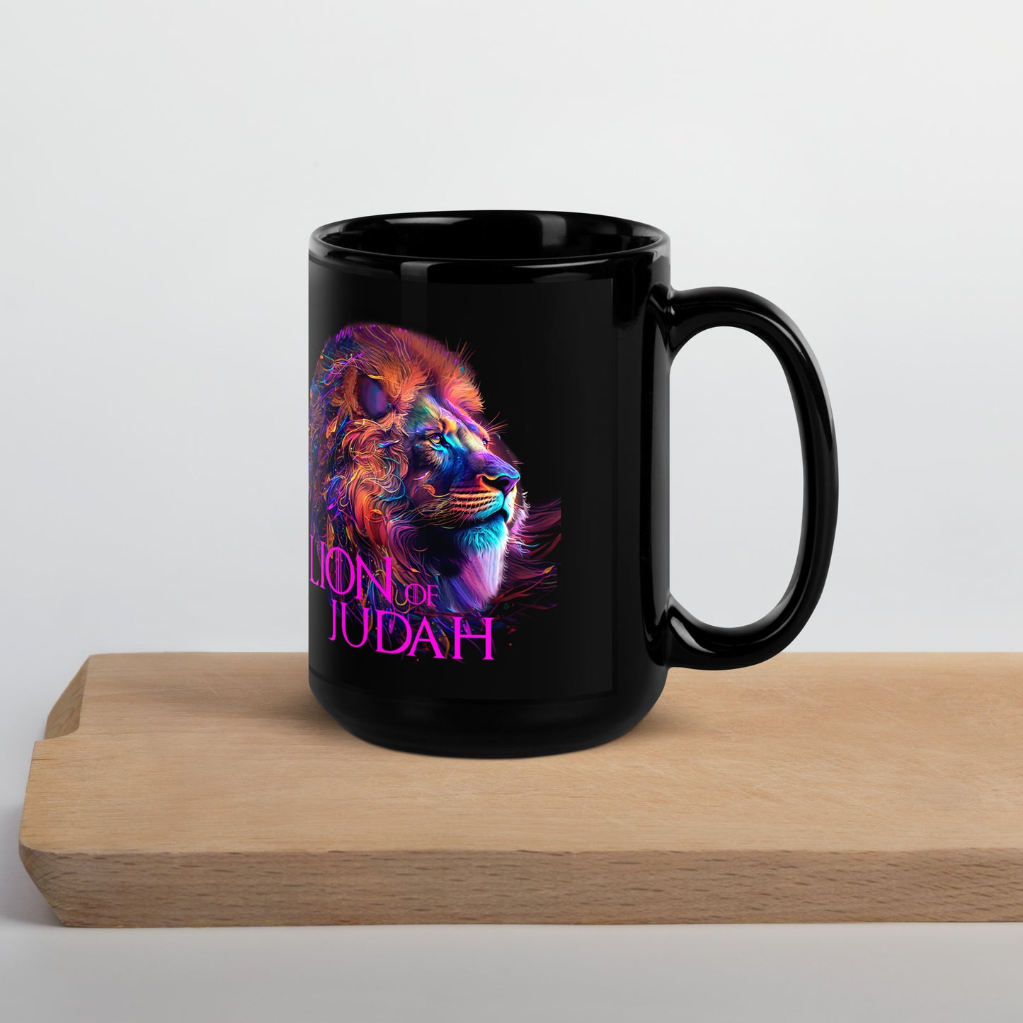 Lion of Judah - Black Glossy Mug