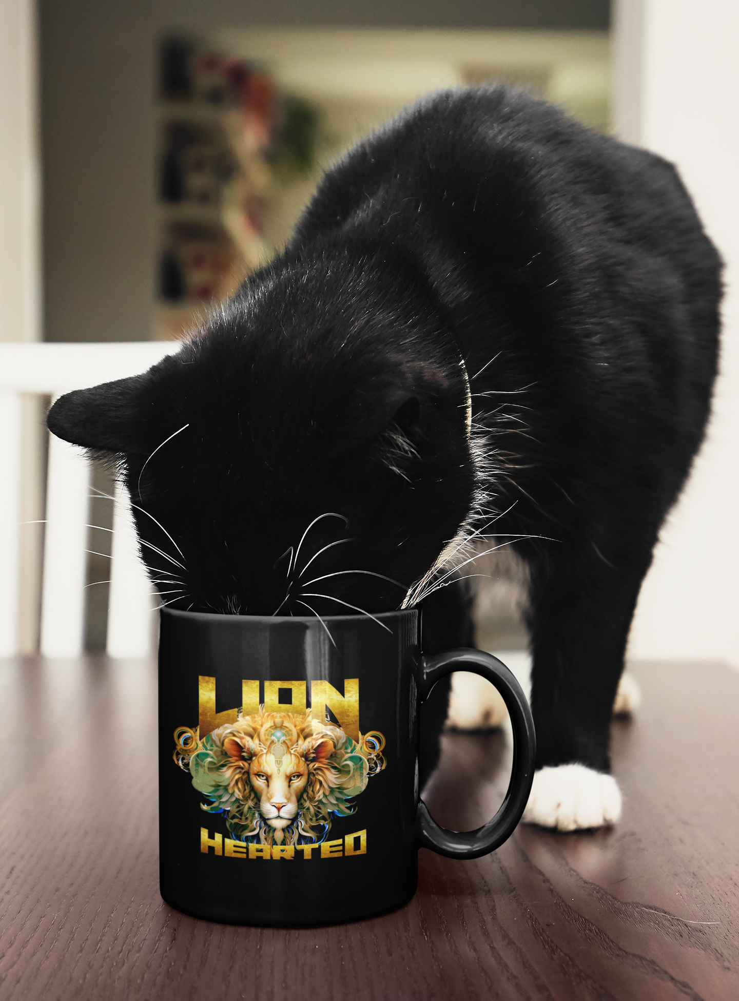 Lion Hearted - Black Glossy Mug