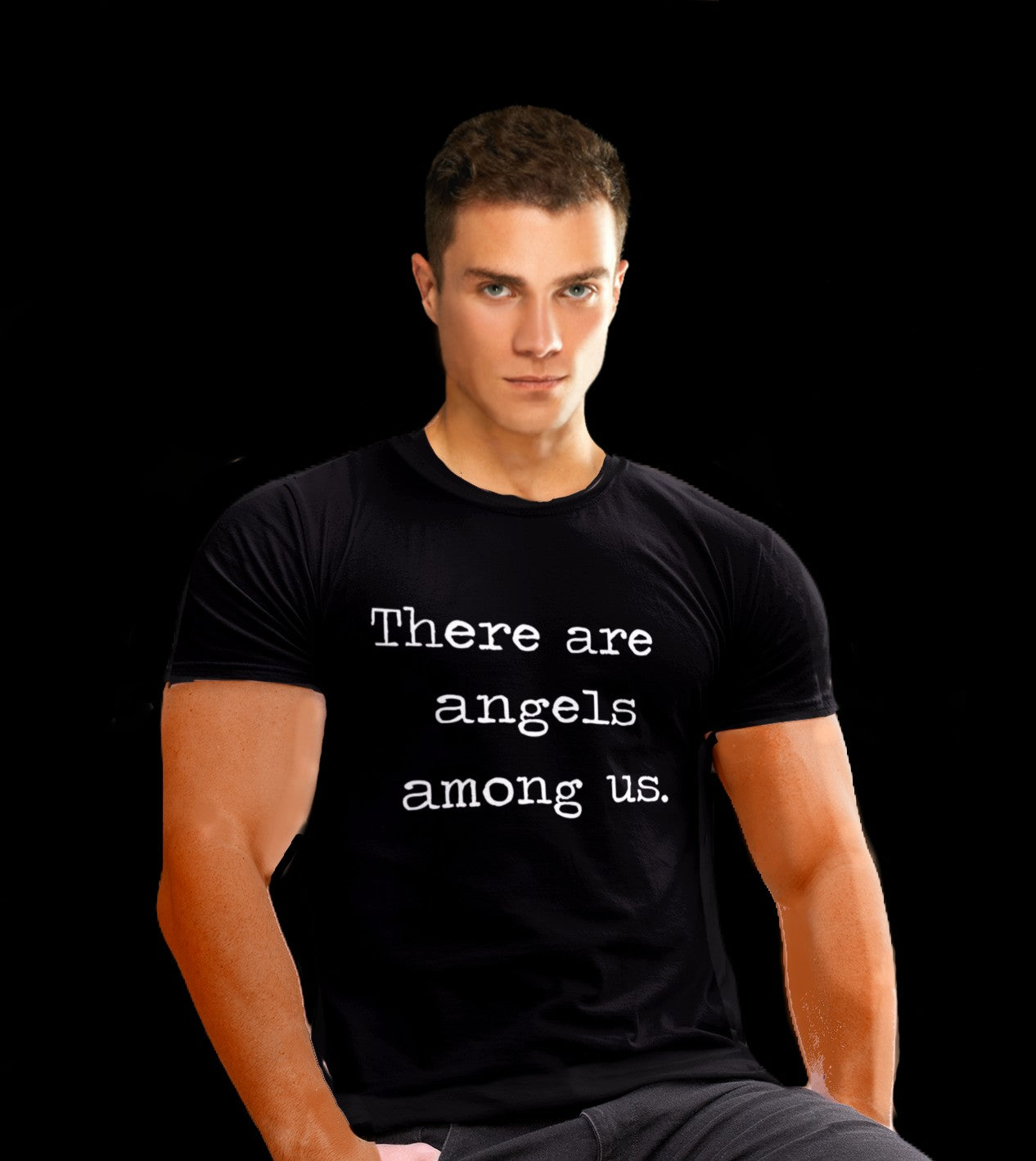 Mens - There are angels among us - Men’s premium heavyweight tee