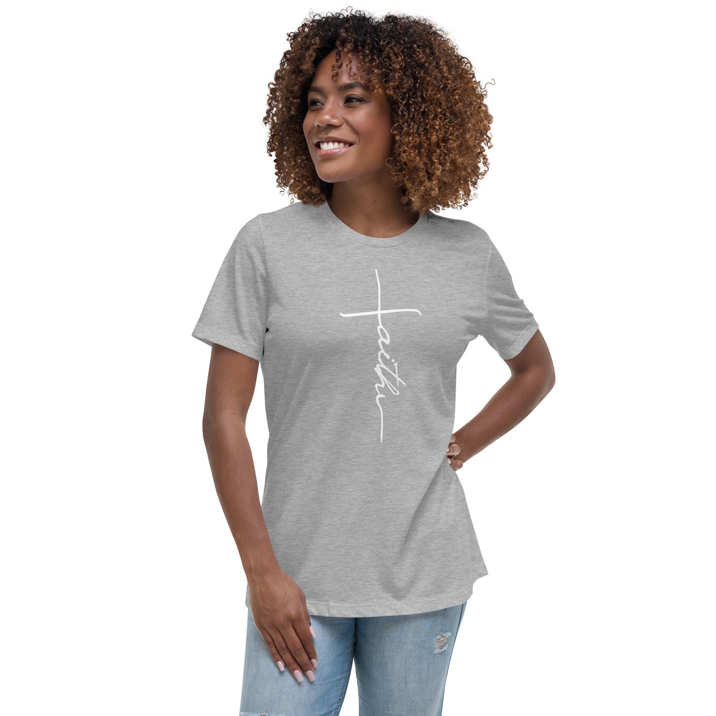 Womens - Faith Cross  - Women's Relaxed T-Shirt