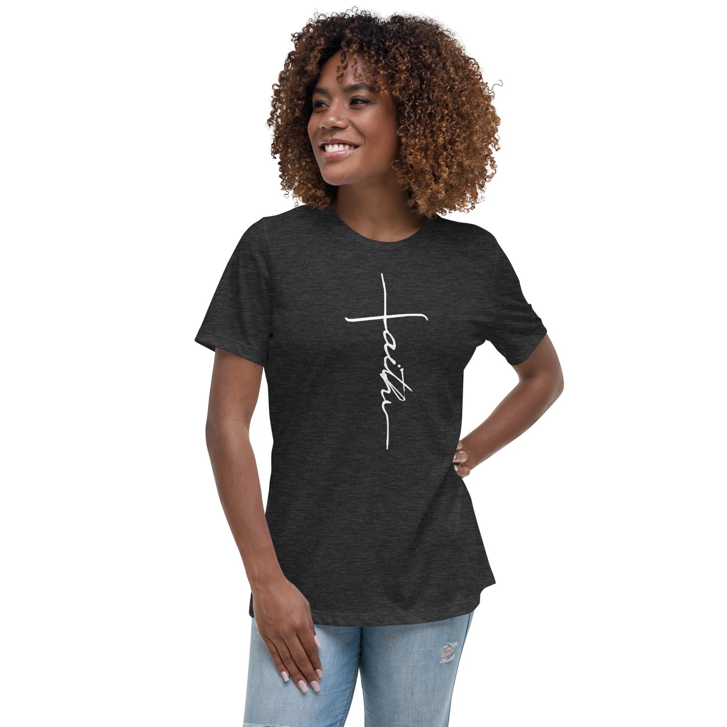 Womens - Faith Cross  - Women's Relaxed T-Shirt