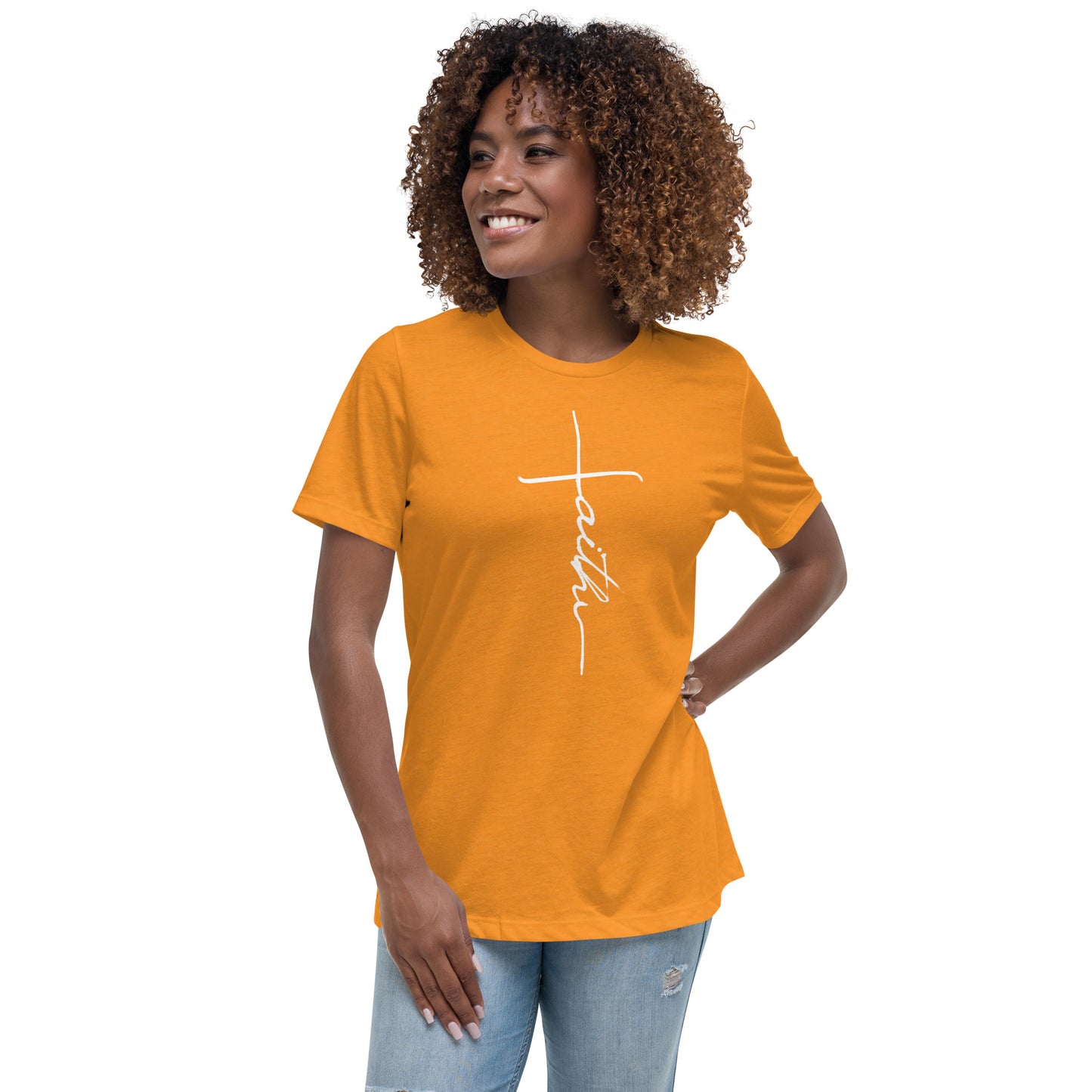 Womens - Faith Cross  - Women's Relaxed T-Shirt