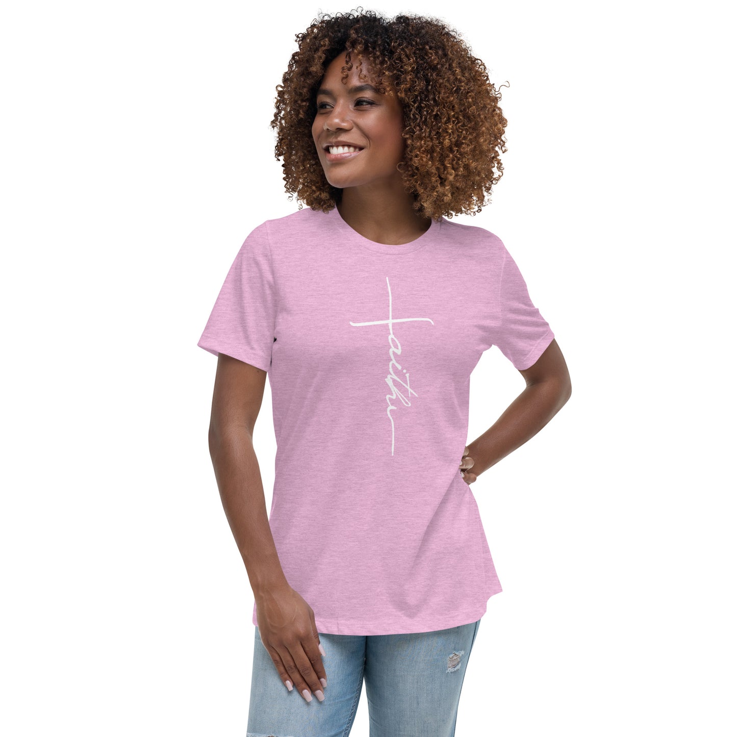 Womens - Faith Cross  - Women's Relaxed T-Shirt