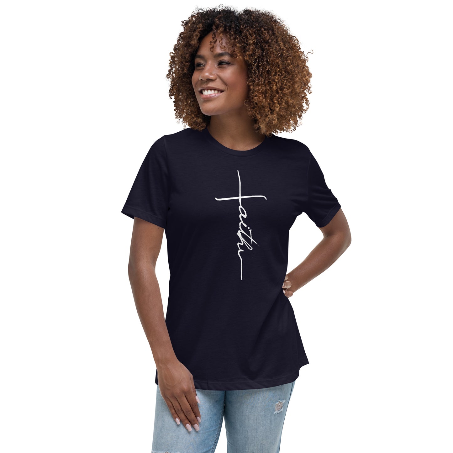 Womens - Faith Cross  - Women's Relaxed T-Shirt