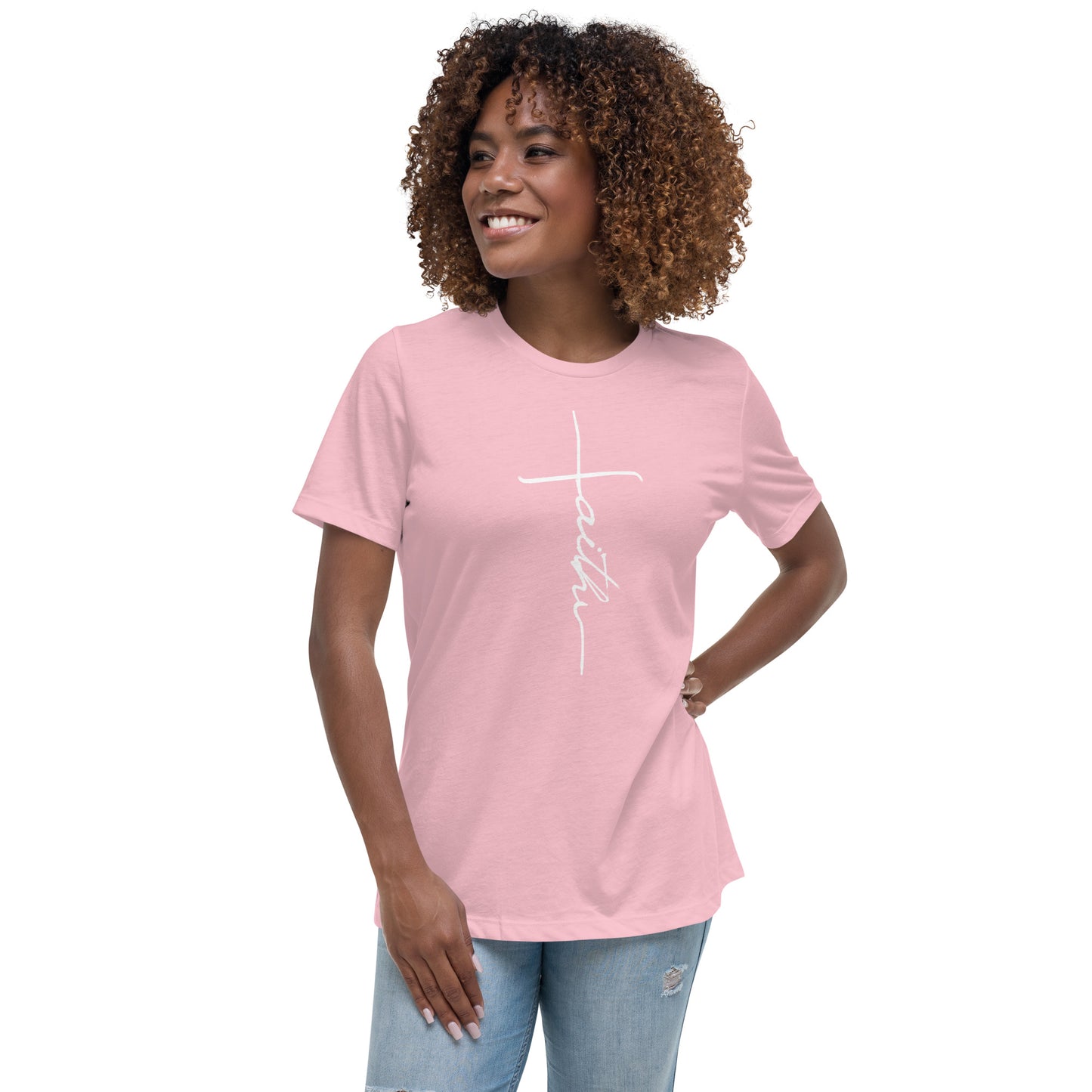 Womens - Faith Cross  - Women's Relaxed T-Shirt