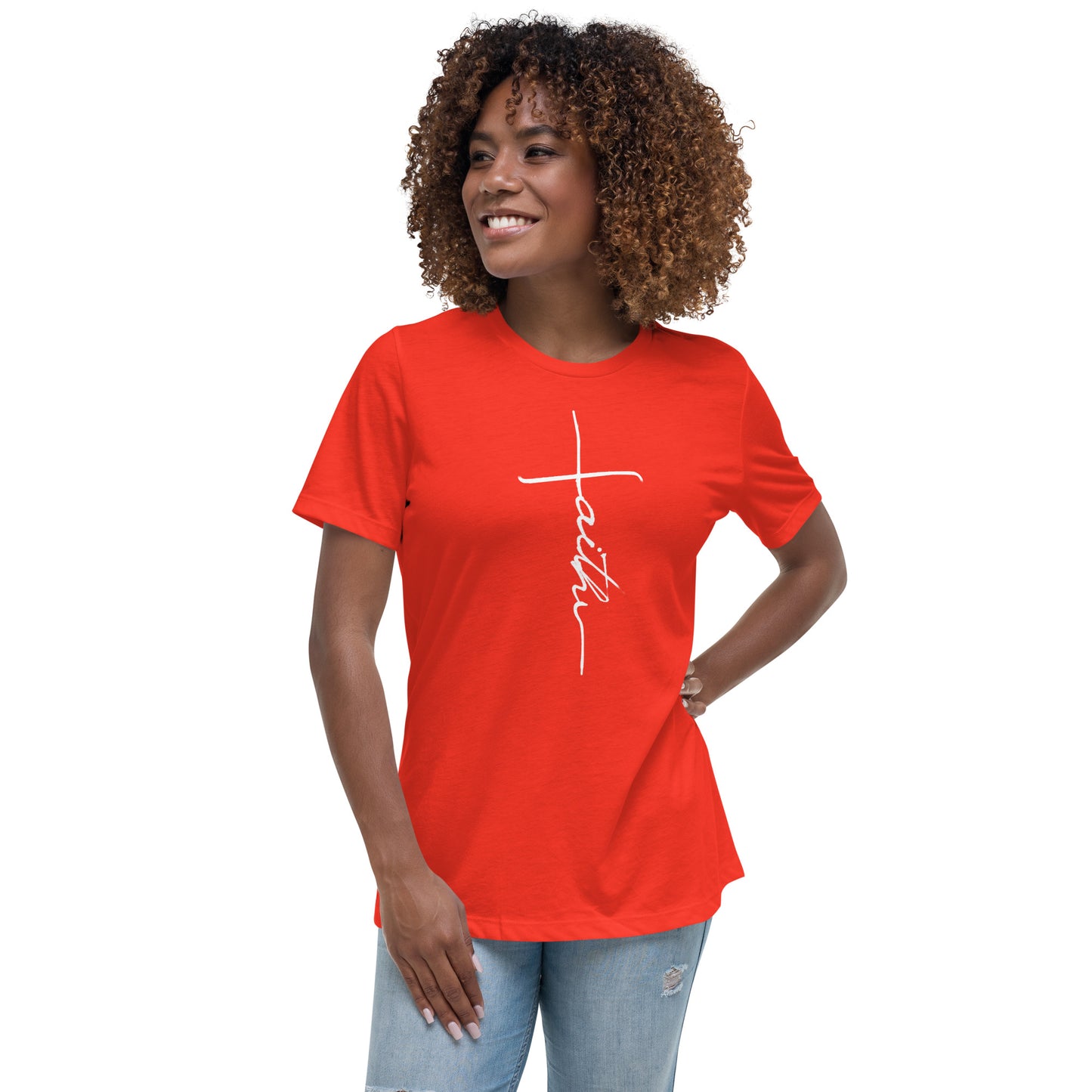 Womens - Faith Cross  - Women's Relaxed T-Shirt